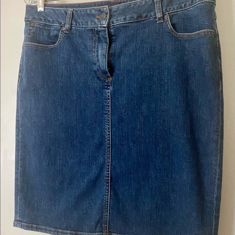 Talbots Petite Denim Pencil Skirt Size 12